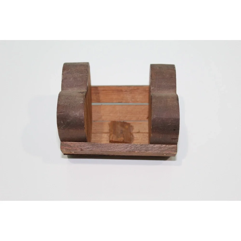 Rustic Wooden Heart Napkin Holder Primitive Farmhouse Dark Stain Wood Decor